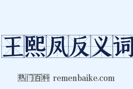 王熙凤反义词是什么意思的图片